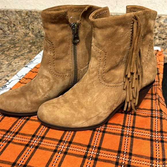 Sam Edelman Brown Fringed Ankle Boots - Picture 2 of 8